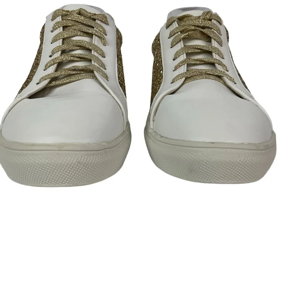 Camel Toes Women’s 11 Pink Gold Metallic Glitter Leather Sneakers Fashion Shoes